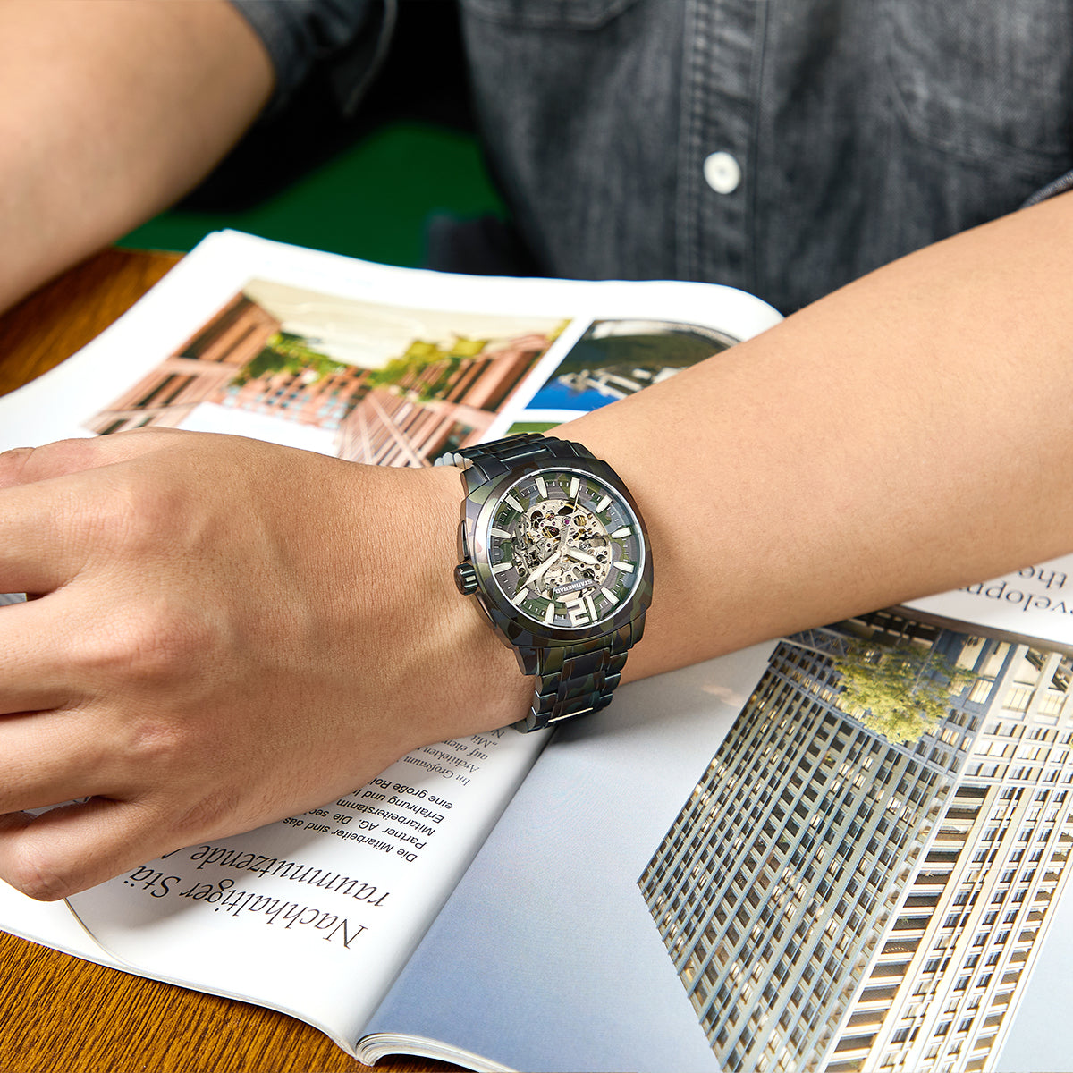 Courage. Skeleton Dial. Purple Camo Bracelet. SG-2803-33