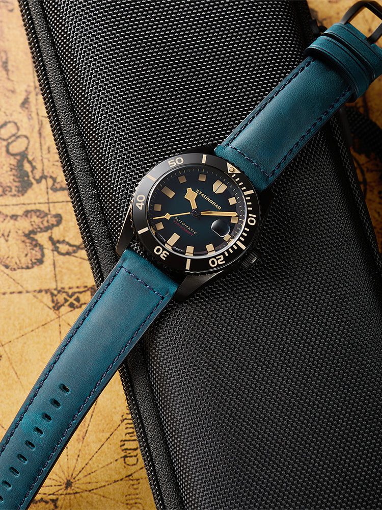 Volga Defender. Delta Blue Dial. Blue Leather Strap. SG-0413-06