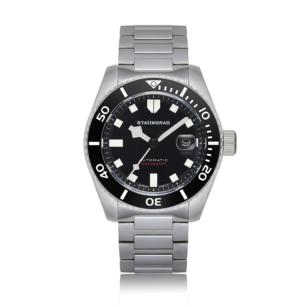 Volga Defender. Black Dial. 316L BRACELET. SG-0413-22